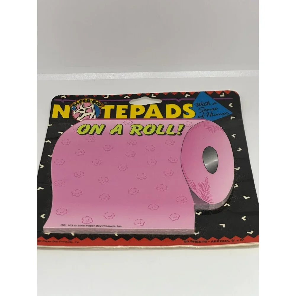 VTG 1990 Paper Boy On a Roll! Toilet Paper Notepad Sealed Novelty Stationery USA